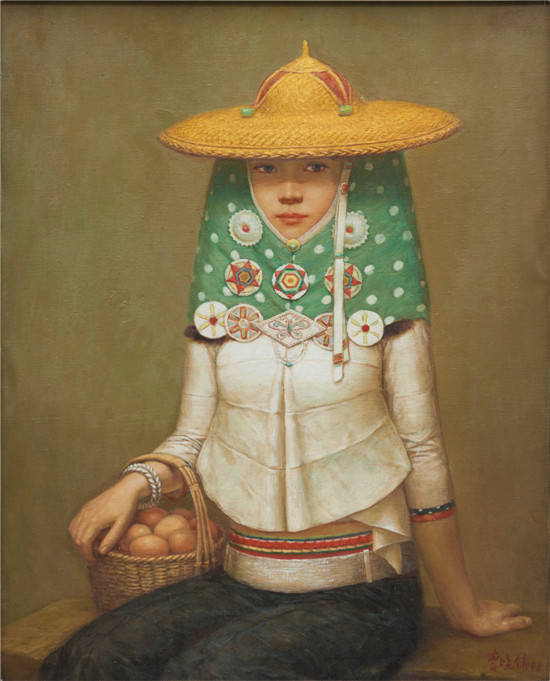 惠安女(90×80cm1997年油画 私人收藏)